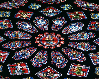Glorification of the Virgin Mary, North Rose Window (detail) by French School